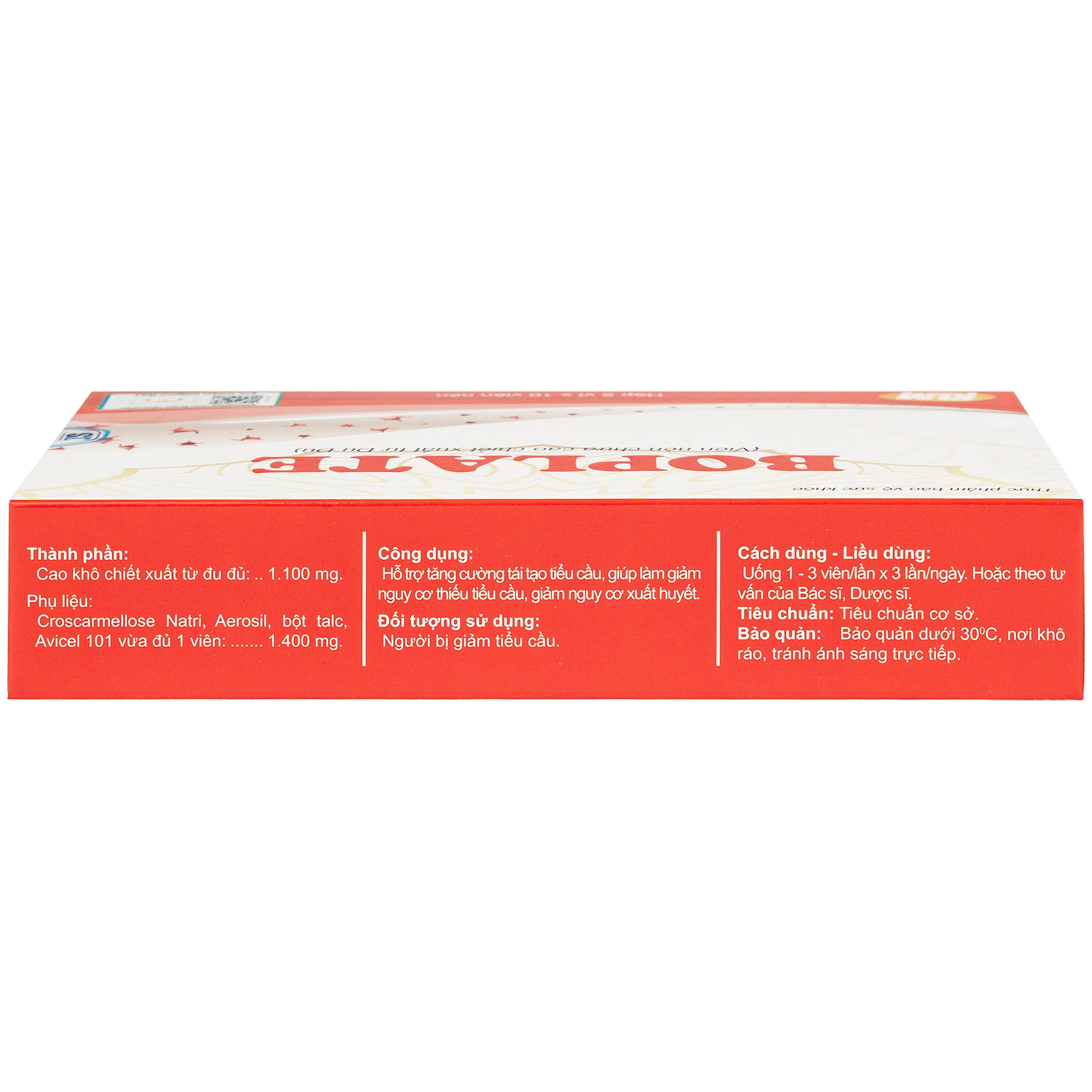 Hình ảnh Viên uống Boplate Santex hỗ trợ tăng cường tái tạo tiểu cầu, giảm nguy cơ thiếu tiểu cầu (2 vỉ x 10 viên)