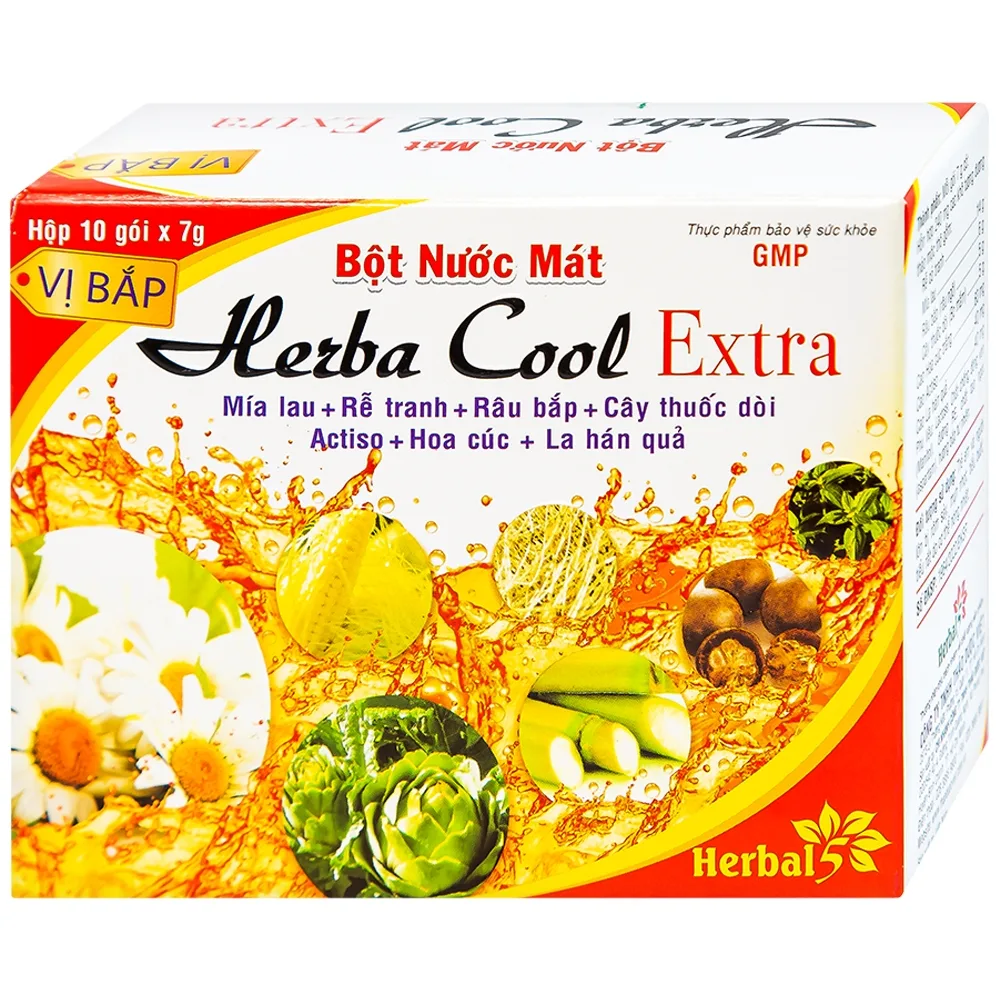 Hình ảnh Bột nước mát Herbal Cool Extra thanh nhiệt, mát gan, lợi tiểu (10 gói)