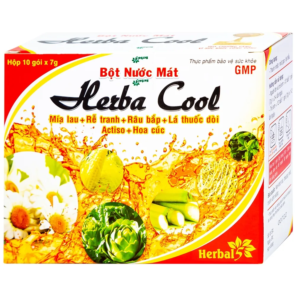 Hình ảnh Bột nước mát Herbal Cool thanh nhiệt, mát gan, lợi tiểu (10 gói)