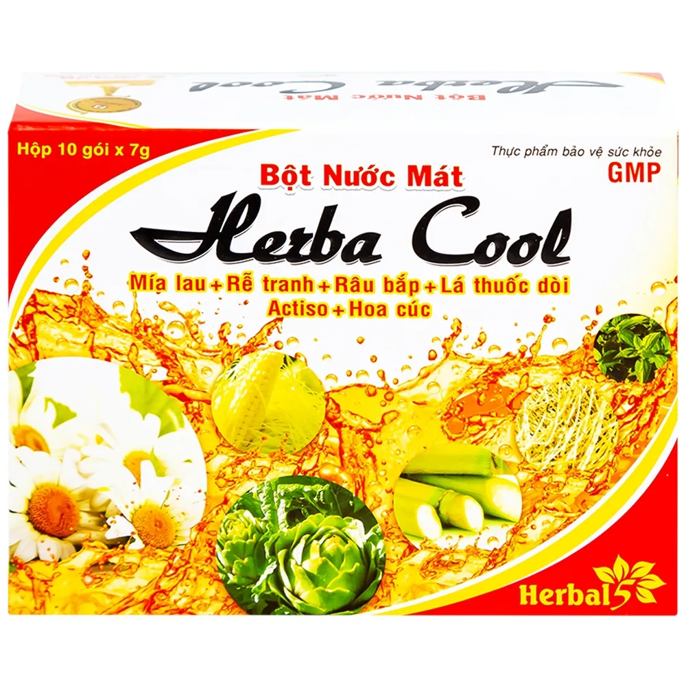 Hình ảnh Bột nước mát Herbal Cool thanh nhiệt, mát gan, lợi tiểu (10 gói)
