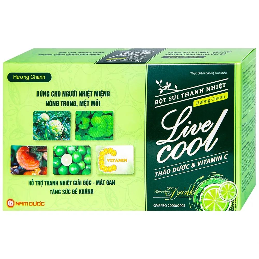 Hình ảnh Bột sủi Thanh Nhiệt Livecool Nam Dược hương chanh hỗ trợ giải độc, mát gan (10 gói x 7g)