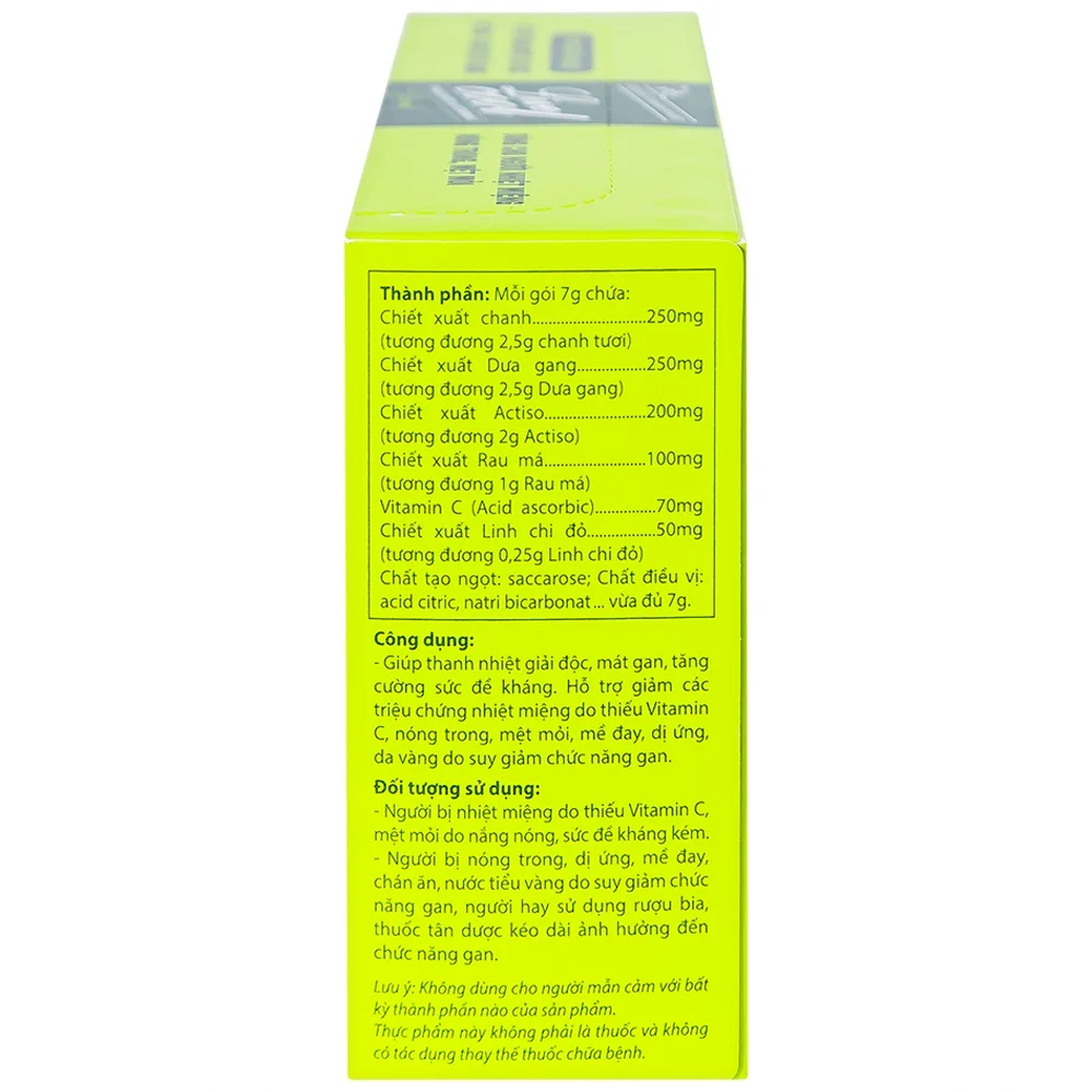 Hình ảnh Bột sủi Thanh Nhiệt Livecool Nam Dược hương dưa gang hỗ trợ giải độc, mát gan (10 gói x 7g)