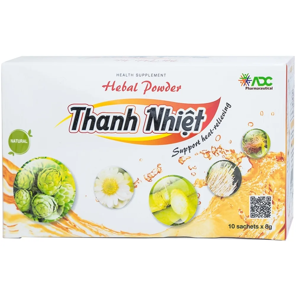 Hình ảnh Bột thảo mộc Thanh Nhiệt ADC lợi tiểu, mát gan, giảm loét miệng (10 gói x 8g)