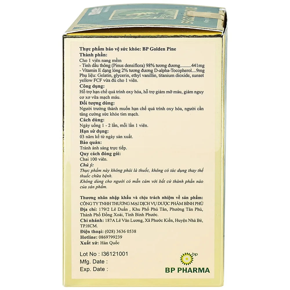 Hình ảnh Viên uống BP Golden Pine Bio Avenue tăng tuần hoàn máu, thông huyết mạch (100 viên)