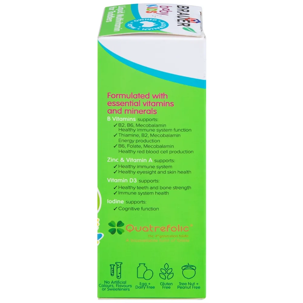 Hình ảnh Siro Brauer Baby & Kids Liquid Multivitamin For Toddlers bổ sung một số vitamin và khoáng chất (100ml)