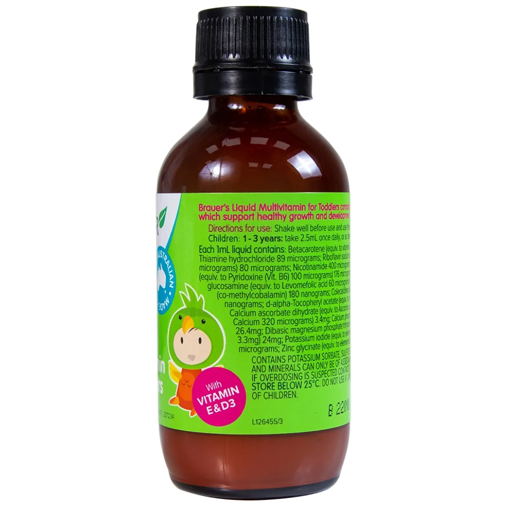 Hình ảnh Siro Brauer Baby & Kids Liquid Multivitamin For Toddlers bổ sung một số vitamin và khoáng chất (100ml)