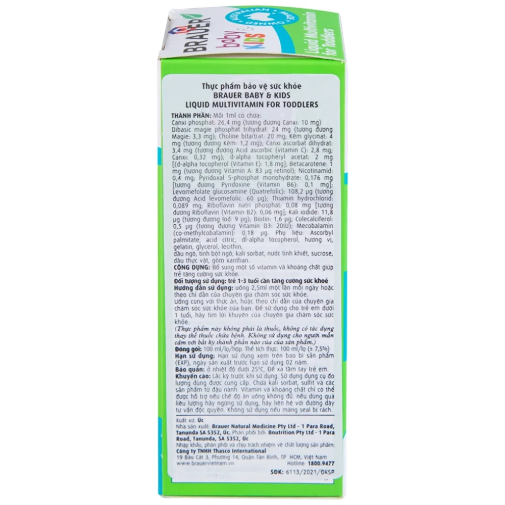 Hình ảnh Siro Brauer Baby & Kids Liquid Multivitamin For Toddlers bổ sung một số vitamin và khoáng chất (100ml)