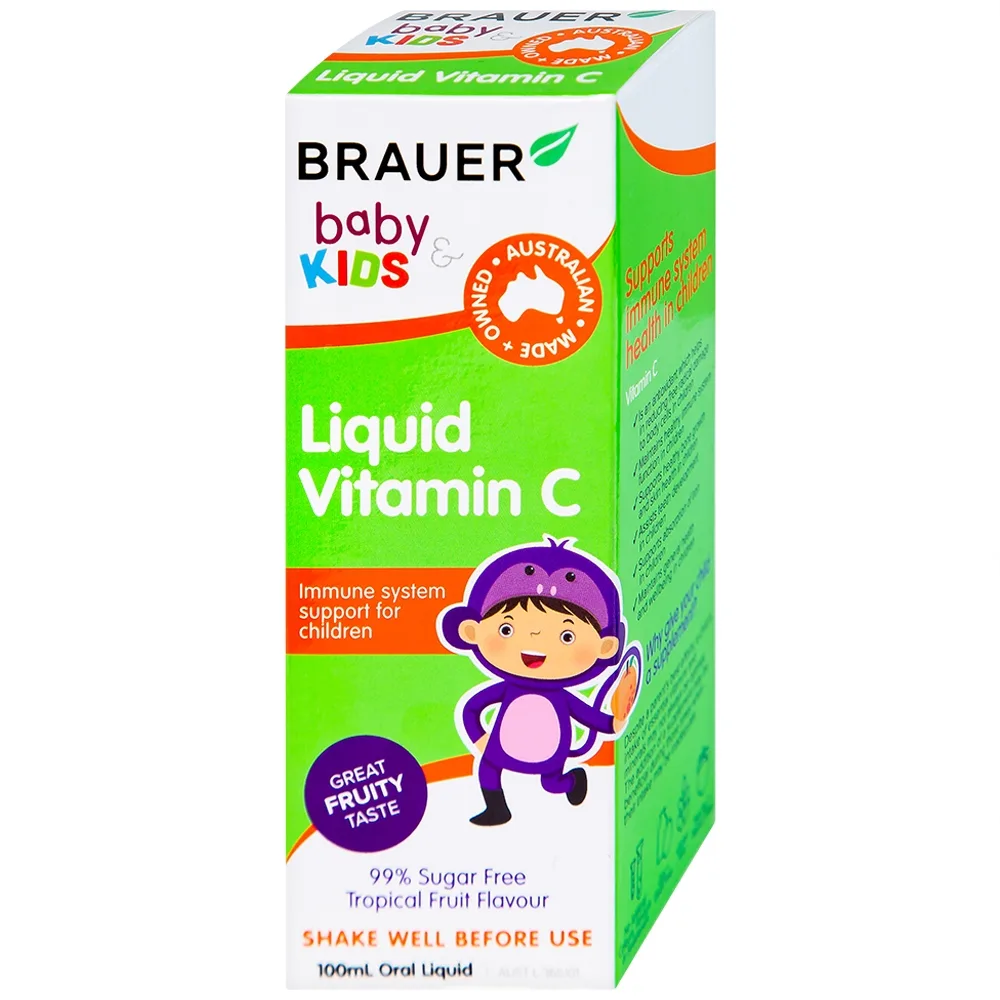 Hình ảnh Siro Brauer Baby Kids Liquid bổ sung vitamin C, tăng cường sức đề kháng cho cơ thể (100ml)