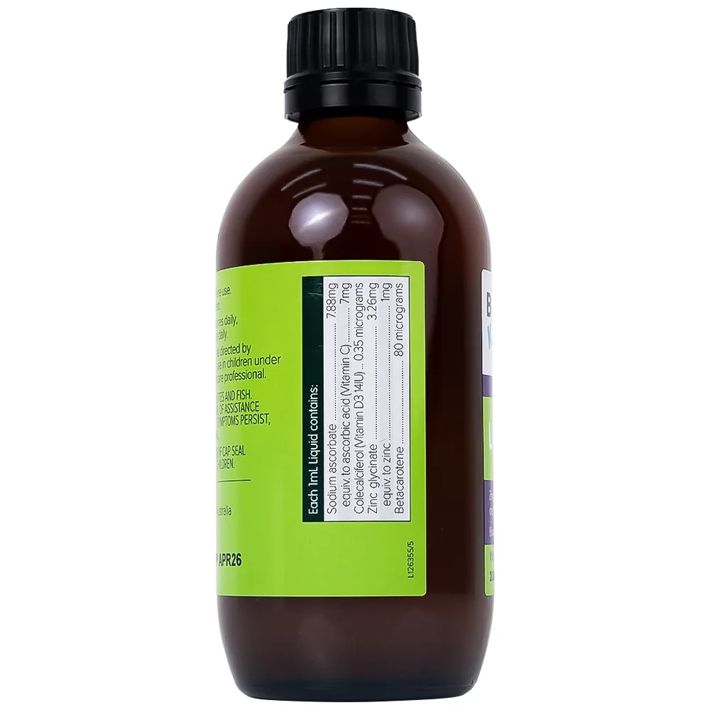 Hình ảnh Siro Brauer Baby & Kids Liquid Zinc bổ sung kẽm, tăng sức đề kháng cho trẻ (200ml)