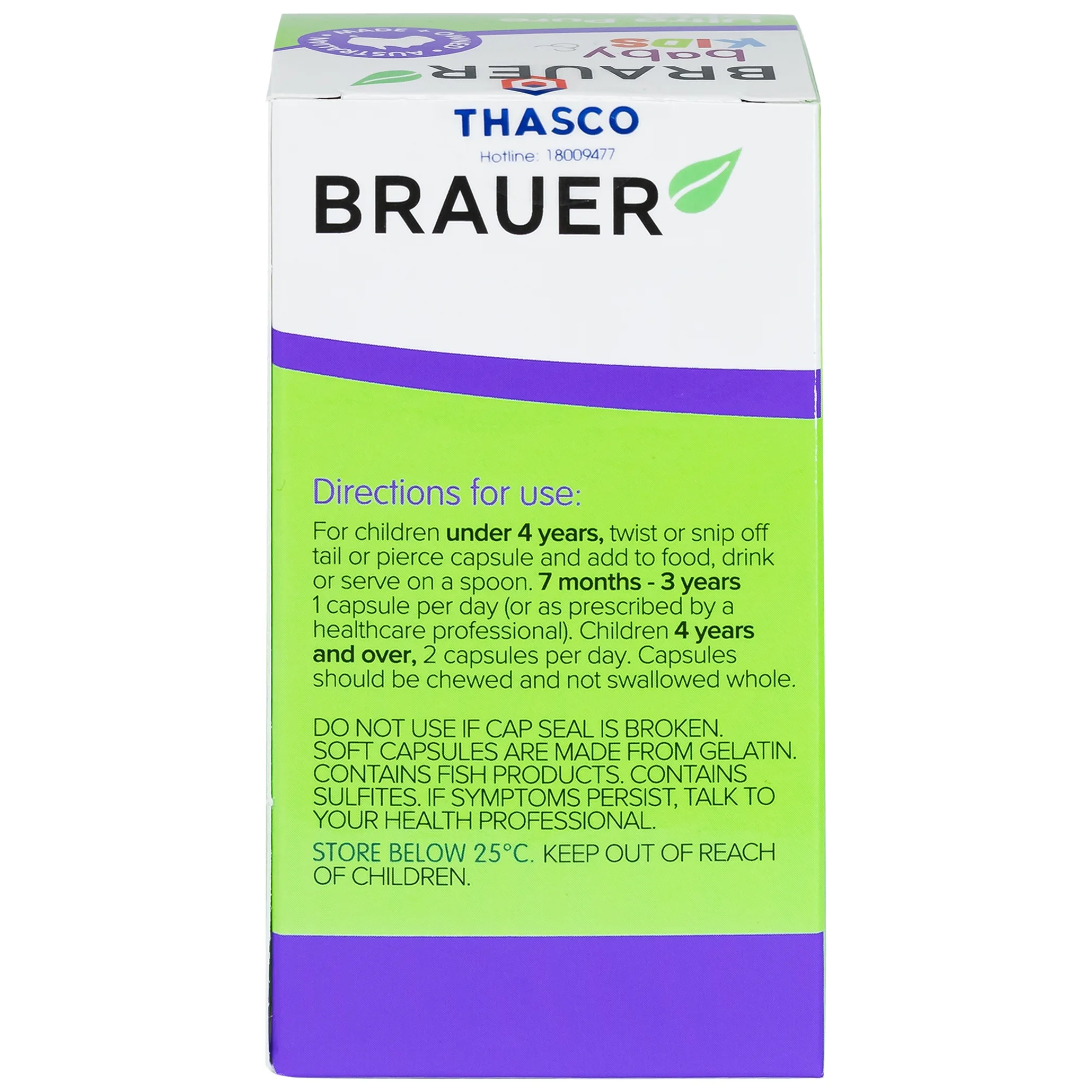 Hình ảnh Viên uống Brauer Baby & Kids Ultra Pure DHA hỗ trợ phát triển não bộ, sức khỏe cho mắt (60 viên)
