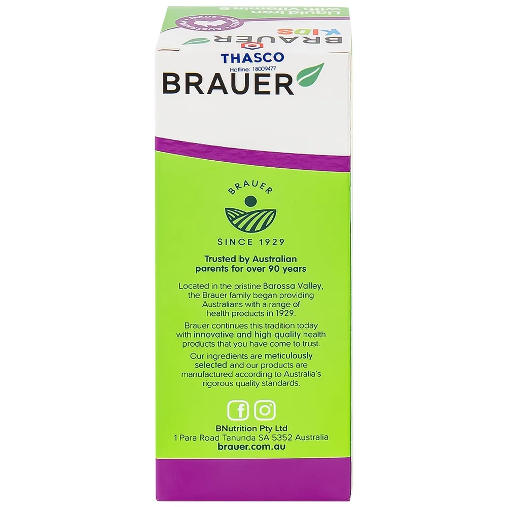 Hình ảnh Siro Brauer Kids Liquid Iron With Vitamin B bổ sung sắt và vitamin hỗ trợ giảm thiếu máu (200ml)
