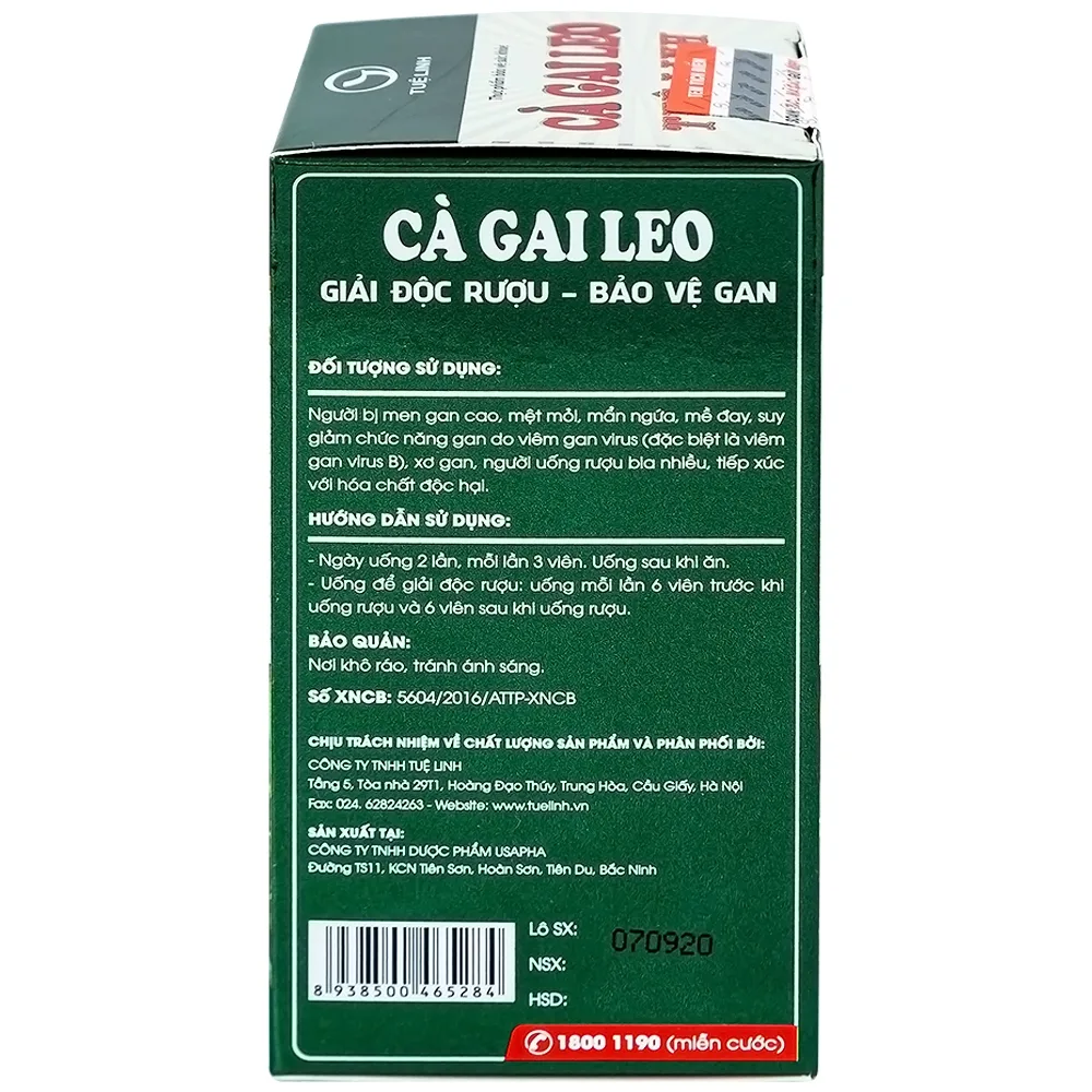 Hình ảnh Viên uống Cà Gai Leo Tuệ Linh bảo vệ và phục hồi tế bào gan, giải độc gan (60 viên)