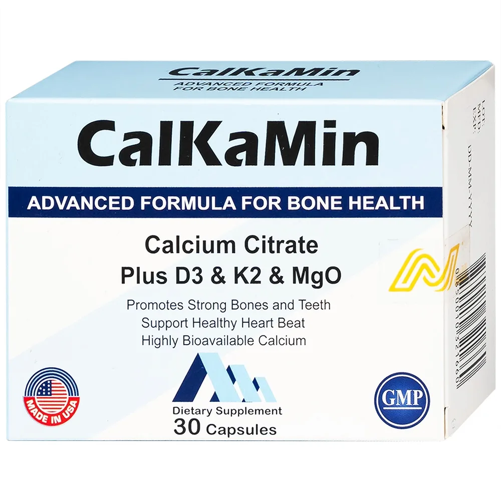 Hình ảnh Viên uống CalKaMin AVA Pharmaceutical bổ sung canxi và vitamin K2, vitamin D3 cho cơ thể
