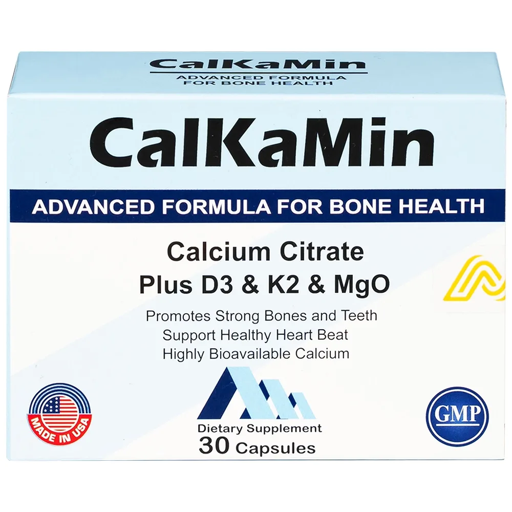 Hình ảnh Viên uống CalKaMin AVA Pharmaceutical bổ sung canxi và vitamin K2, vitamin D3 cho cơ thể