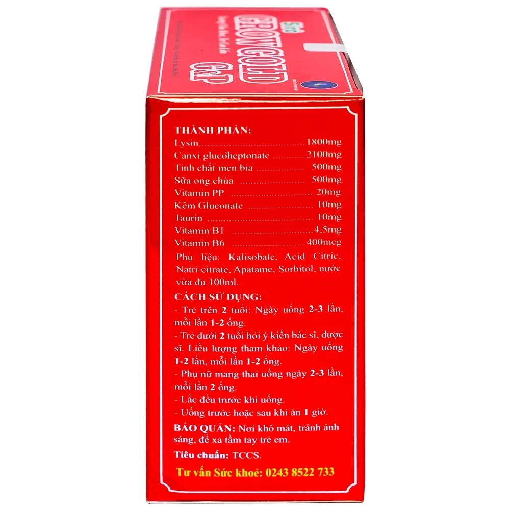 Hình ảnh Siro Grow Gold G&P giúp ăn ngon, khắc phục biếng ăn, phát triển chiều cao (20 ống x 10ml)