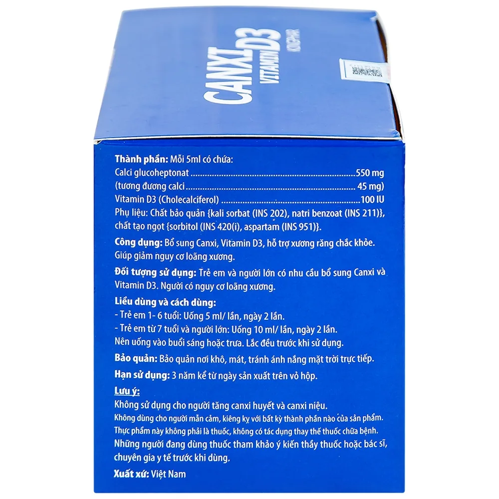 Hình ảnh Hỗn dịch Canxi Vitamin D3 KingPhar bổ sung canxi, vitamin D3, hỗ trợ xương răng chắc khỏe (30 ống x 5ml)