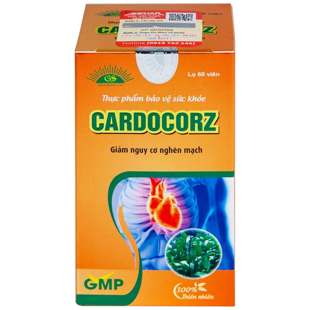 Hình ảnh Viên uống Cardocorz NanoFrance tăng cường lưu thông máu, giảm nguy cơ huyết khổi (60 viên)