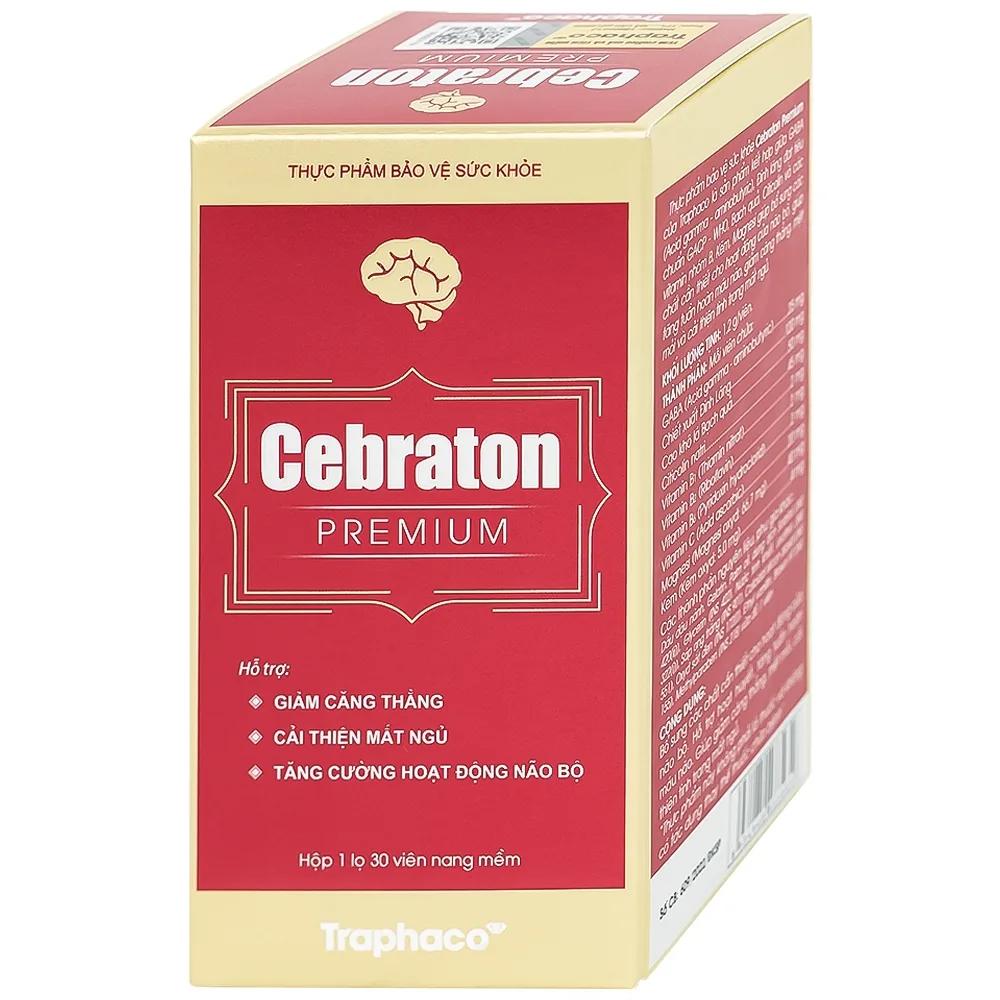 Hình ảnh Viên uống Cebraton Premium Traphaco bổ sung vitamin cho não bộ, tăng tuần hoàn máu não (30 viên)