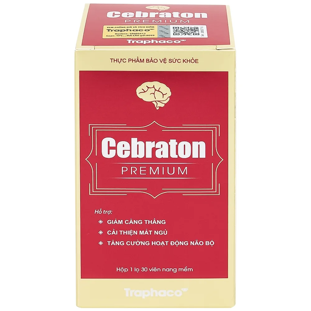 Hình ảnh Viên uống Cebraton Premium Traphaco bổ sung vitamin cho não bộ, tăng tuần hoàn máu não (30 viên)