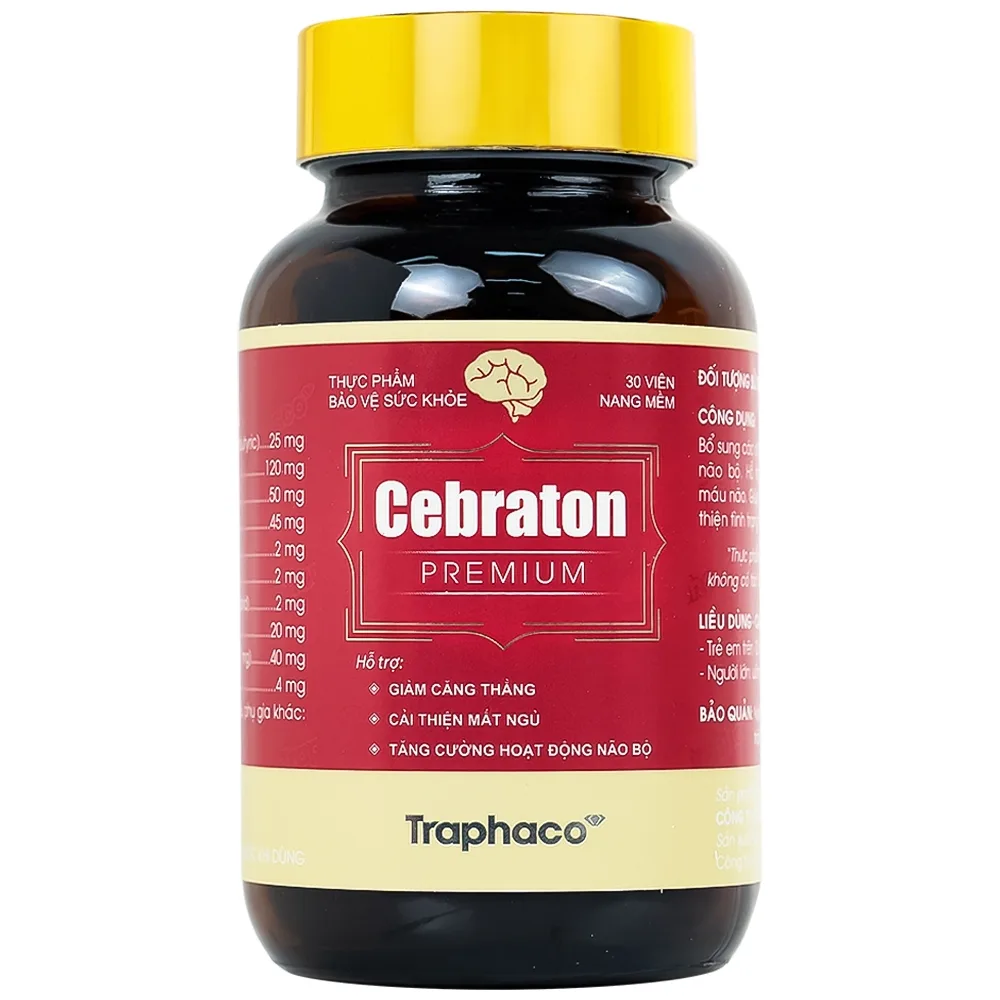 Hình ảnh Viên uống Cebraton Premium Traphaco bổ sung vitamin cho não bộ, tăng tuần hoàn máu não (30 viên)