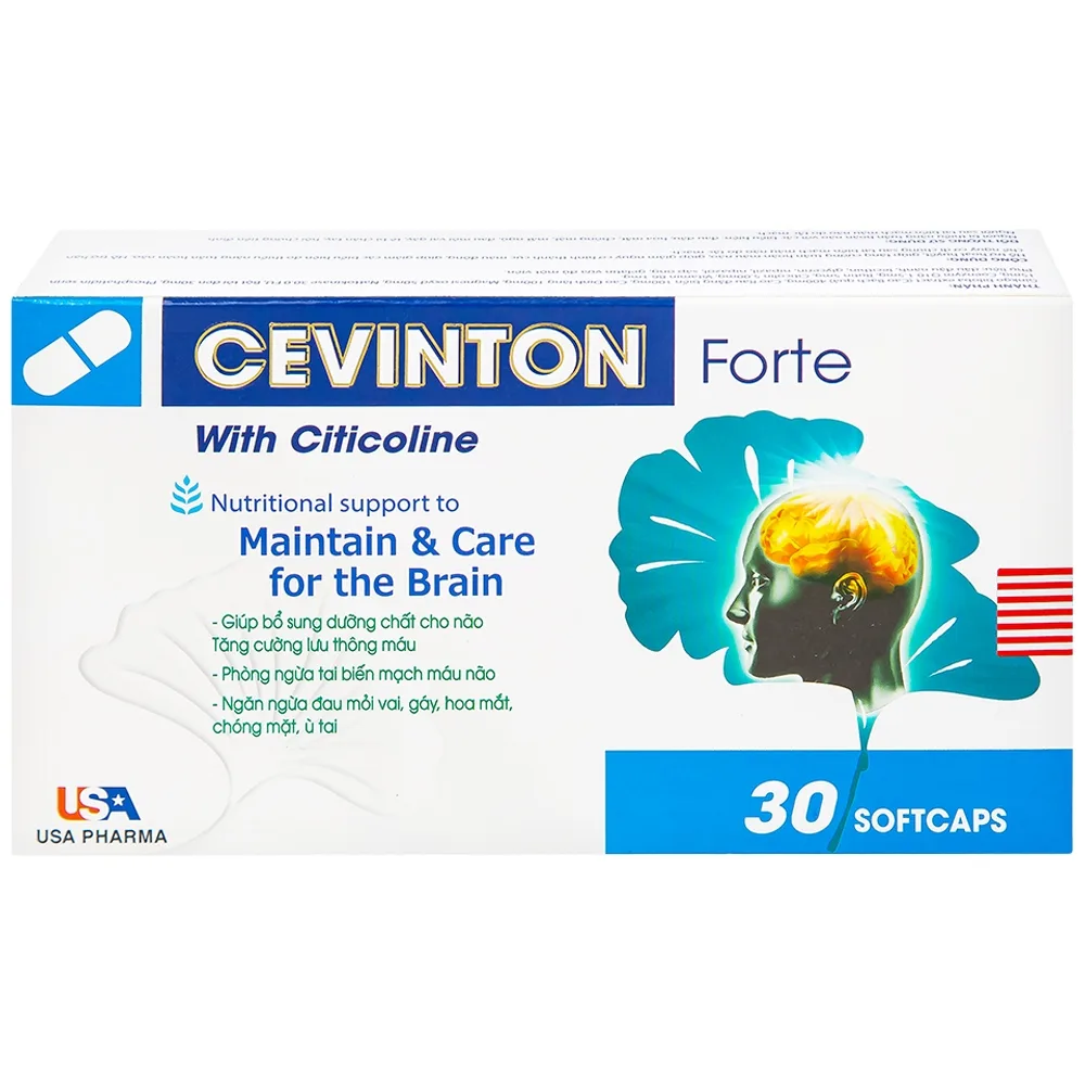 Hình ảnh Viên uống Cevinton Forte giúp bổ sung dưỡng chất cho não, tăng cường lưu thông máu (30 viên)