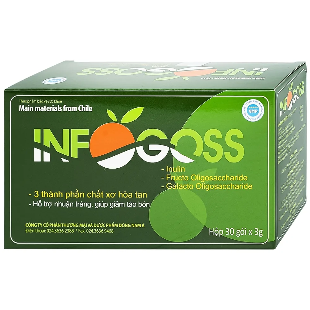Hình ảnh Bột hòa tan Infogoss 3g IAP chứa chất xơ hỗ trợ chống táo bón (30 gói)