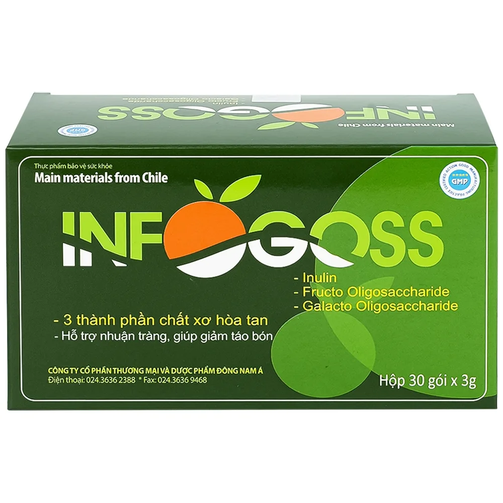 Hình ảnh Bột hòa tan Infogoss 3g IAP chứa chất xơ hỗ trợ chống táo bón (30 gói)