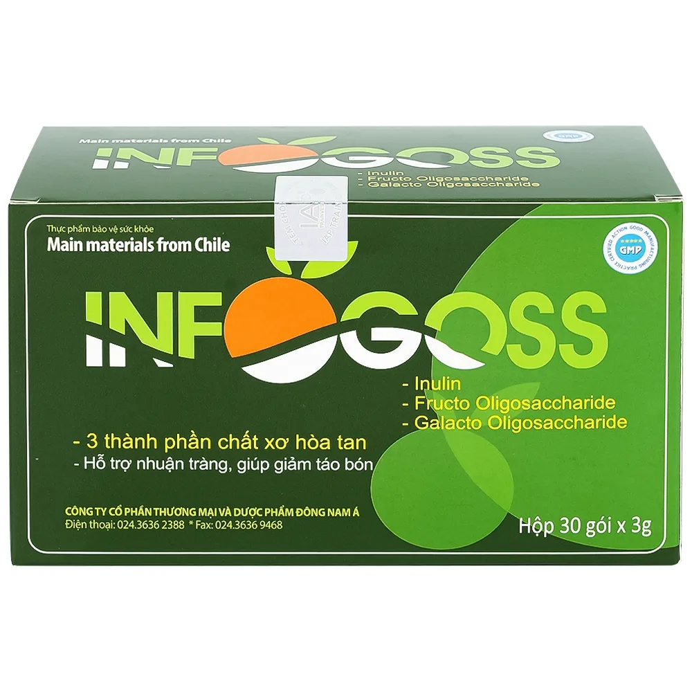 Hình ảnh Bột hòa tan Infogoss 3g IAP chứa chất xơ hỗ trợ chống táo bón (30 gói)