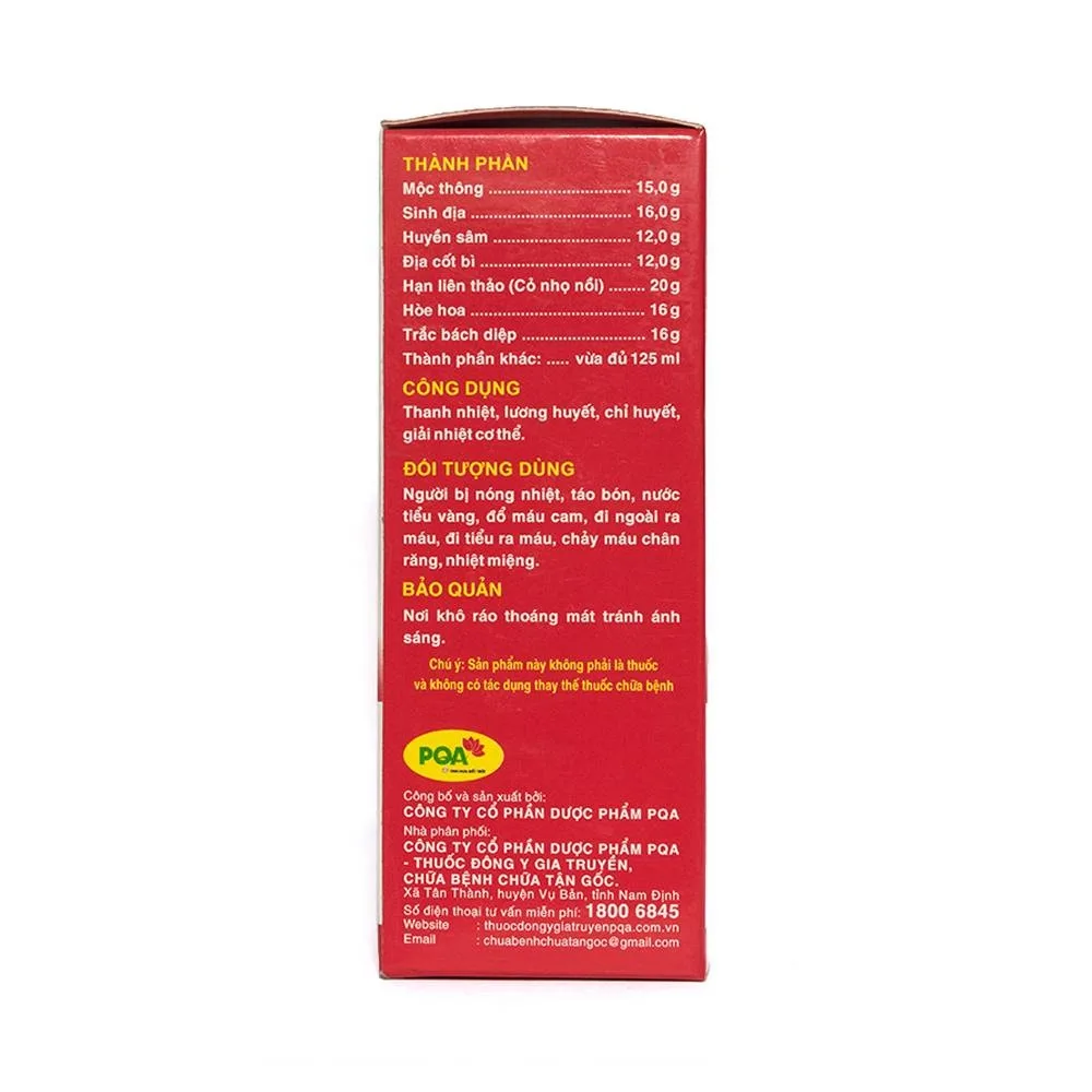 Hình ảnh Siro Chỉ Huyết PQA hỗ trợ điều trị đổ máu cam, đi ngoài ra máu, đi tiểu ra máu (125ml)