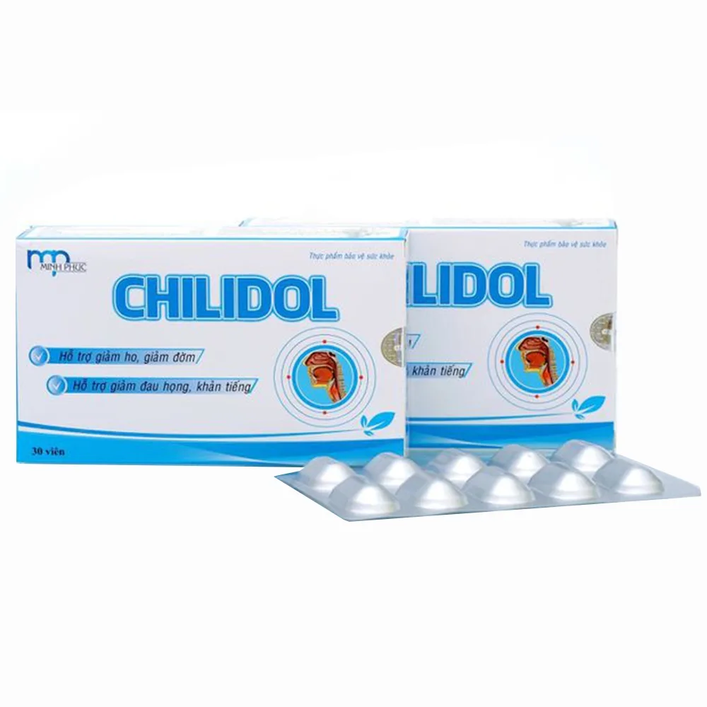 Hình ảnh Viên uống Chilidol Smard hỗ trợ giảm ho, giảm đờm, giảm đau họng (3 vỉ x 10 viên)