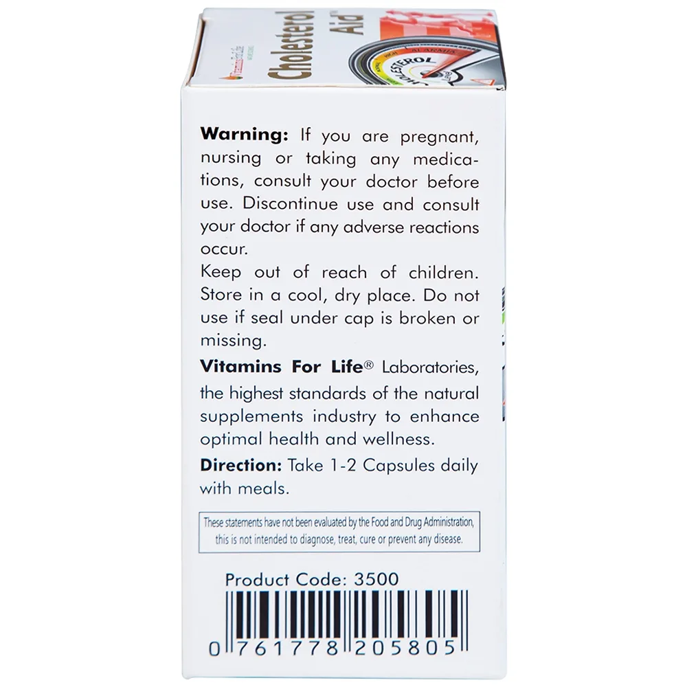 Hình ảnh Viên uống Cholesterol Aid Vitamins For Life hỗ trợ giảm cholesterol (60 viên)
