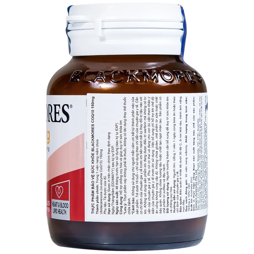 Hình ảnh Viên uống Blackmores CoQ10 150mg hỗ trợ chống oxy hóa và duy trì sức khỏe tim (30 viên)