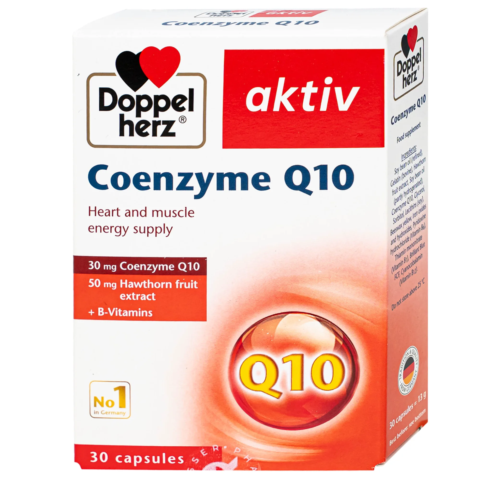 Hình ảnh Viên uống hỗ trợ sức khỏe tim mạch Coenzyme Q10 Doppelherz (2 vỉ x 15 viên)