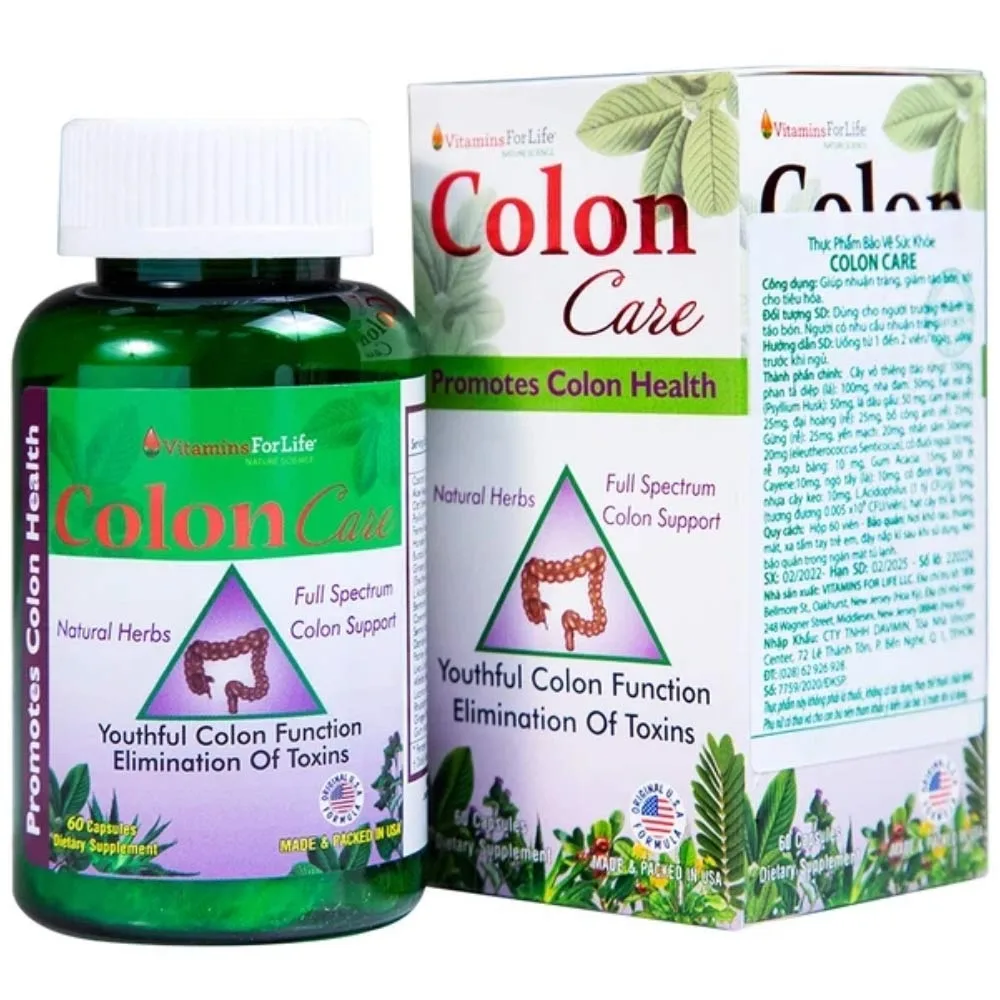 Hình ảnh Viên uống Colon Care Vitamins For Life giúp nhuận tràng, giảm táo bón (60 viên)