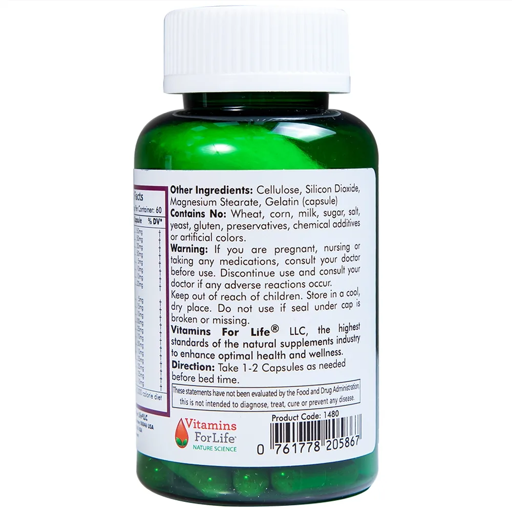 Hình ảnh Viên uống Colon Care Vitamins For Life giúp nhuận tràng, giảm táo bón (60 viên)
