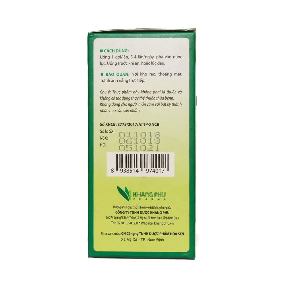 Hình ảnh Cốm An Vị Khang Phú hỗ trợ giảm tổn thương dạ dày - tá tràng, ợ hơi, ợ chua (20 gói)