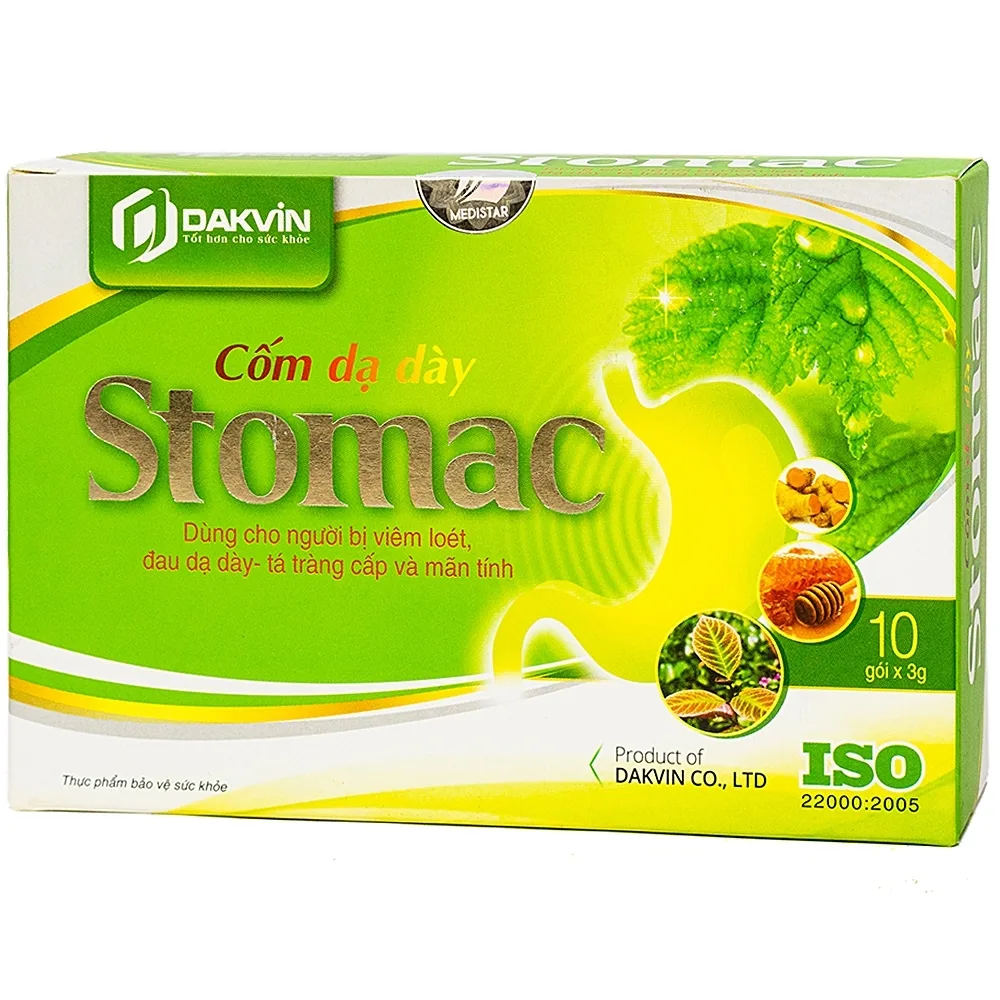 Hình ảnh Cốm dạ dày Stomac Dakvin hỗ trợ giảm ợ hơi, ợ chua (10 gói)