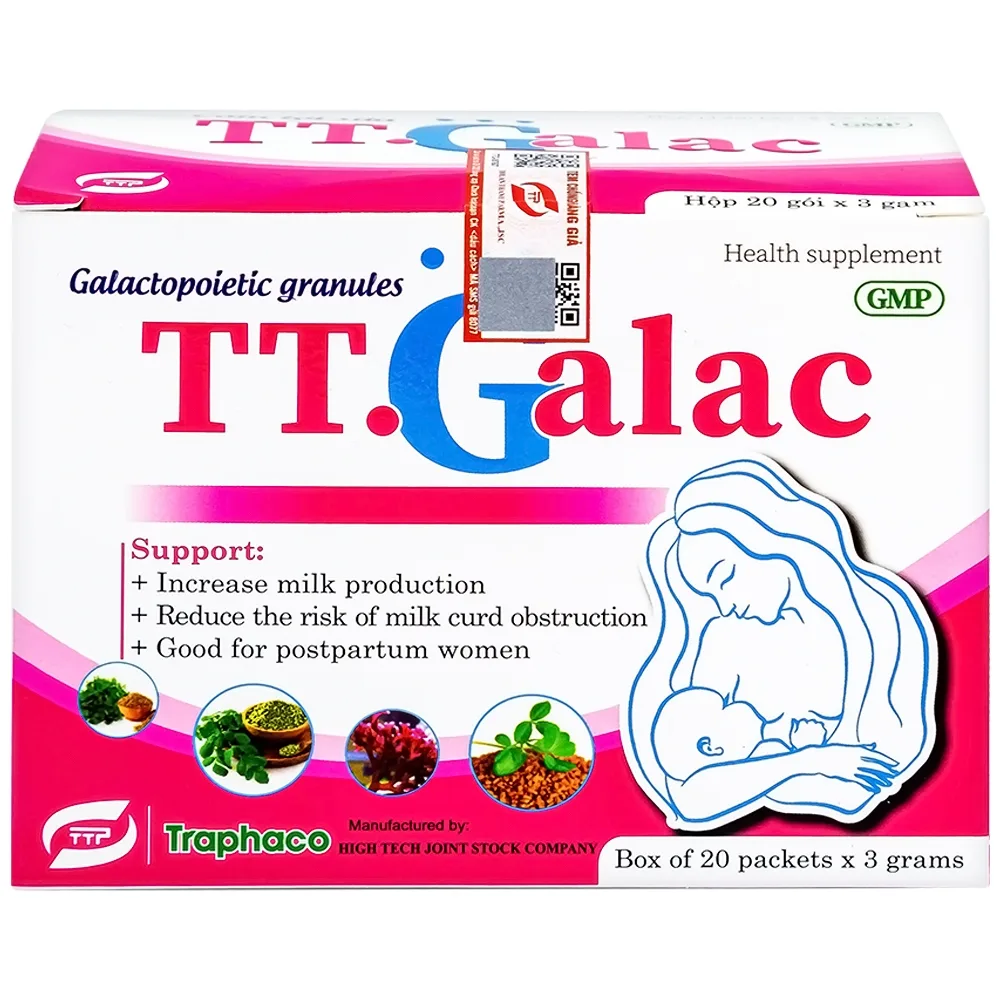 Hình ảnh Cốm lợi sữa TT.Galac Traphaco hỗ trợ lợi sữa, tăng tiết sữa, giảm nguy cơ tắc tuyến sữa (20 gói x 3g)
