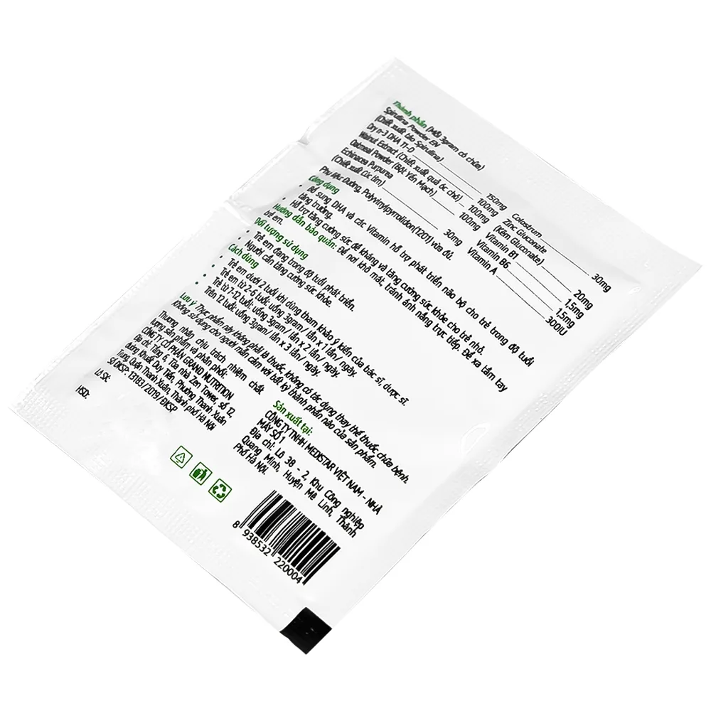 Hình ảnh Cốm Trí Não G-Brain 3g Grand Nutrition bổ sung DHA và các vitamin hỗ trợ phát triển não bộ cho trẻ (30 gói)
