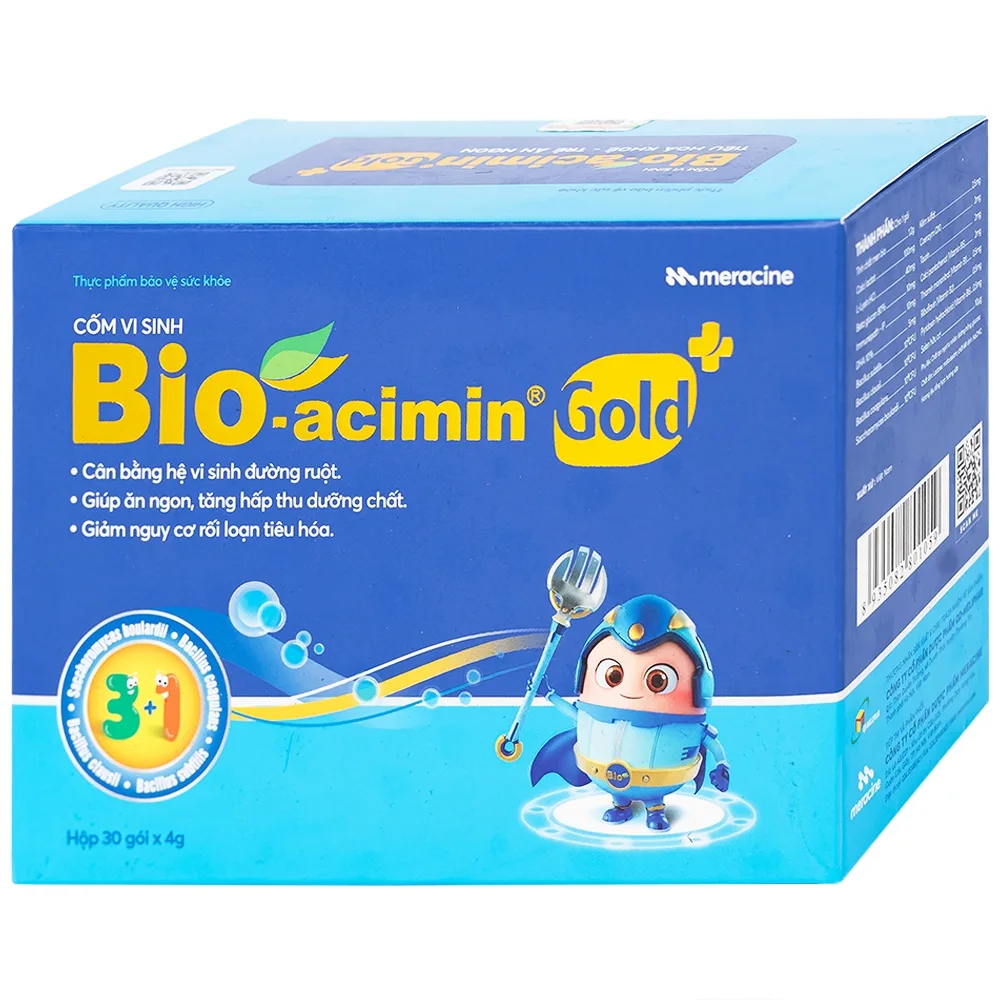 Hình ảnh Cốm vi sinh Bioacimin Gold Meracine cân bằng hệ vi sinh đường ruột, giảm nguy cơ rối loạn tiêu hóa (30 gói)