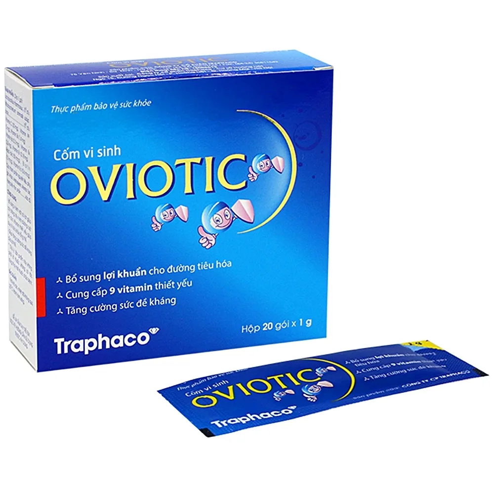 Hình ảnh Cốm vi sinh Oviotic Traphaco bổ sung lợi khuẩn cho đường tiêu hóa, cung cấp 9 vitamin (20 gói)