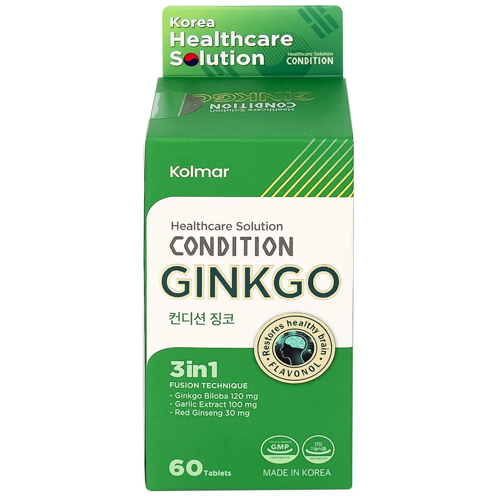 Hình ảnh Thực phẩm bảo vệ sức khỏe Condition Ginkgo Kolmar hỗ trợ tăng bổ não cải thiện trí nhớ (60 viên)