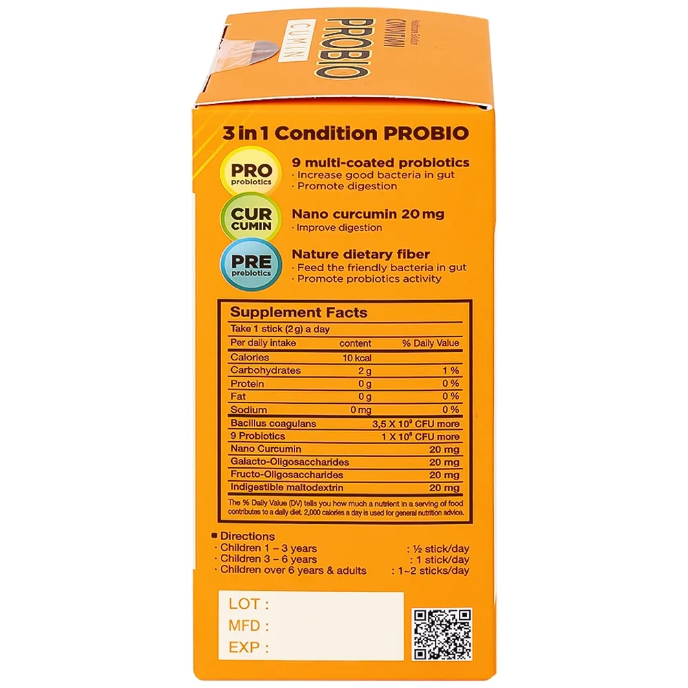 Hình ảnh Thực phẩm bảo vệ sức khỏe Condition Probio Cumin bổ sung lợi khuẩn, hỗ trợ tăng cường tiêu hóa (30 gói x 2g)