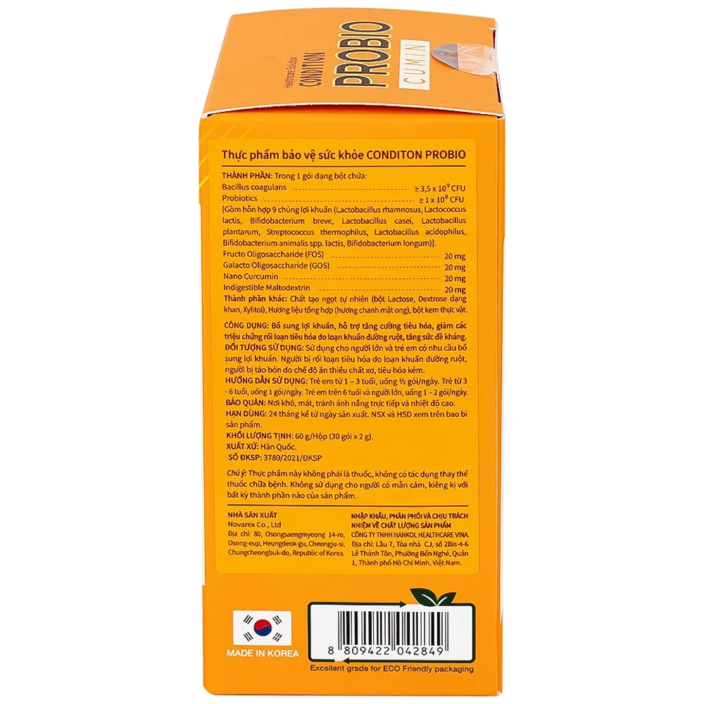 Hình ảnh Thực phẩm bảo vệ sức khỏe Condition Probio Cumin bổ sung lợi khuẩn, hỗ trợ tăng cường tiêu hóa (30 gói x 2g)