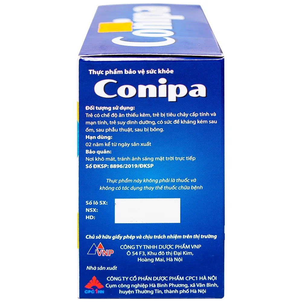 Hình ảnh Dung dịch uống Conipa CPC1 Hà Nội bổ sung kẽm, tăng cường sức đề kháng cho cơ thể (4 vỉ x 5 ống x 5ml)