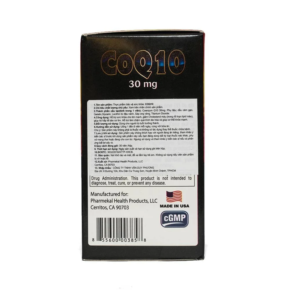 Hình ảnh Viên uống CoQ10 30mg Pharmekal giảm quá trình oxy hóa, hỗ trợ sức khỏe cho tim (30 viên) 