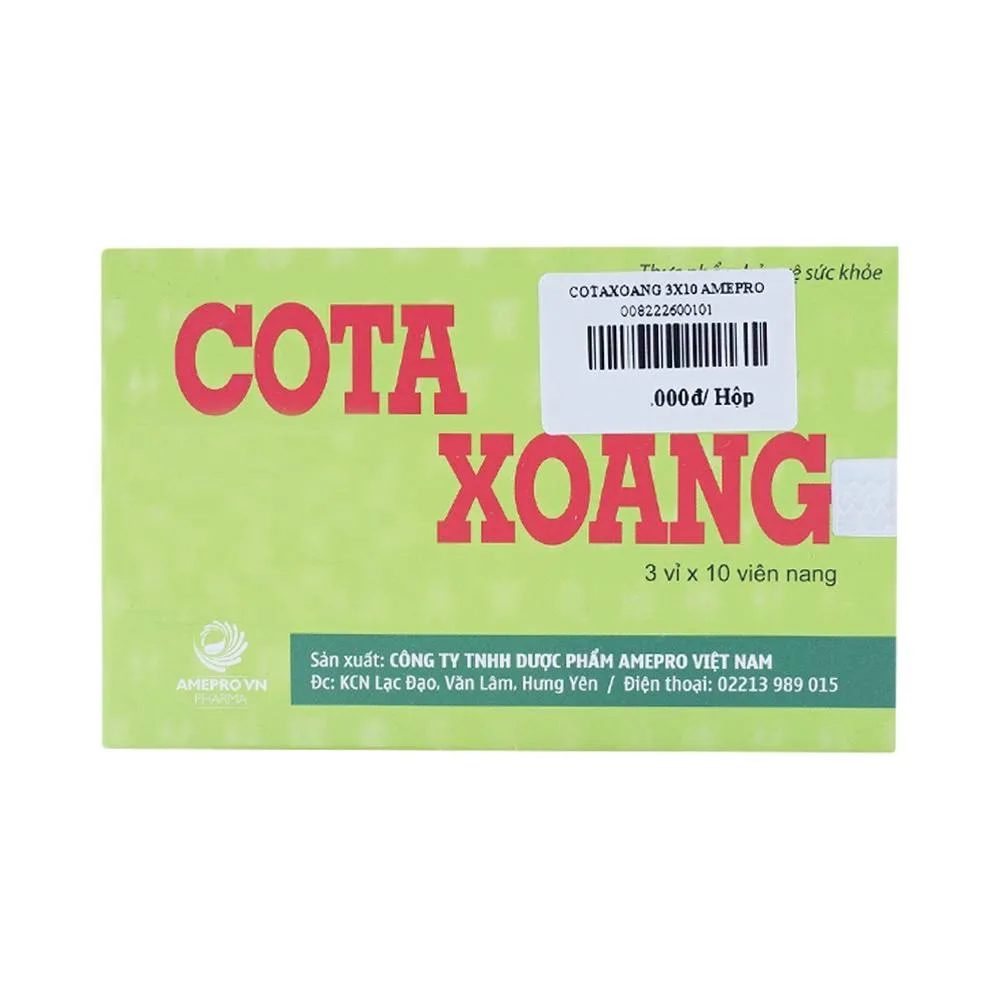 Hình ảnh Viên uống Cota Xoang Amepro tăng lưu thông phế khí trong cơ thể, thông mũi xoang (3 vỉ x 10 viên)
