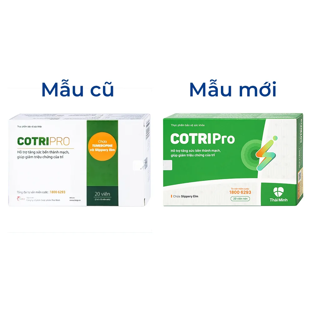 Hình ảnh Viên uống Cotripro Thái Minh hỗ trợ tăng sức bền thành mạch, giảm triệu chứng của trĩ (2 vỉ x 10 viên)