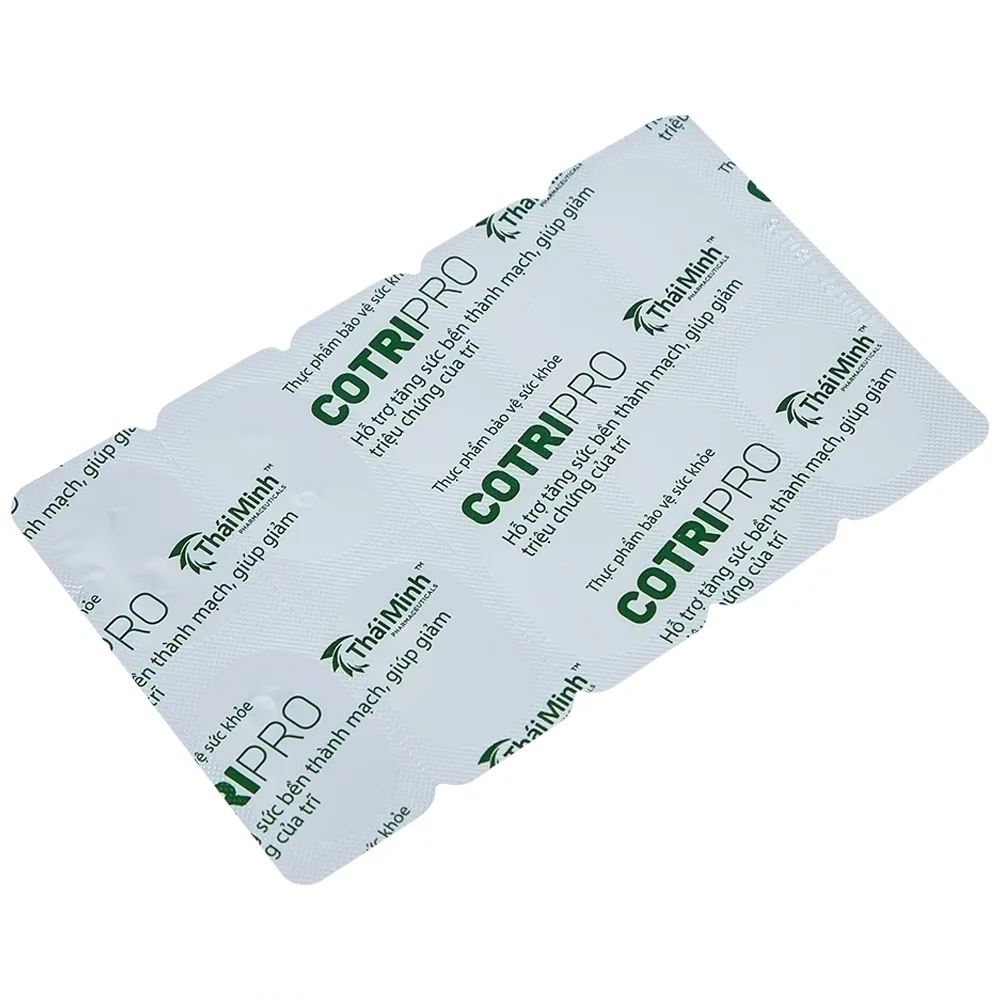 Hình ảnh Viên uống Cotripro Thái Minh hỗ trợ tăng sức bền thành mạch, giảm triệu chứng của trĩ (2 vỉ x 10 viên)