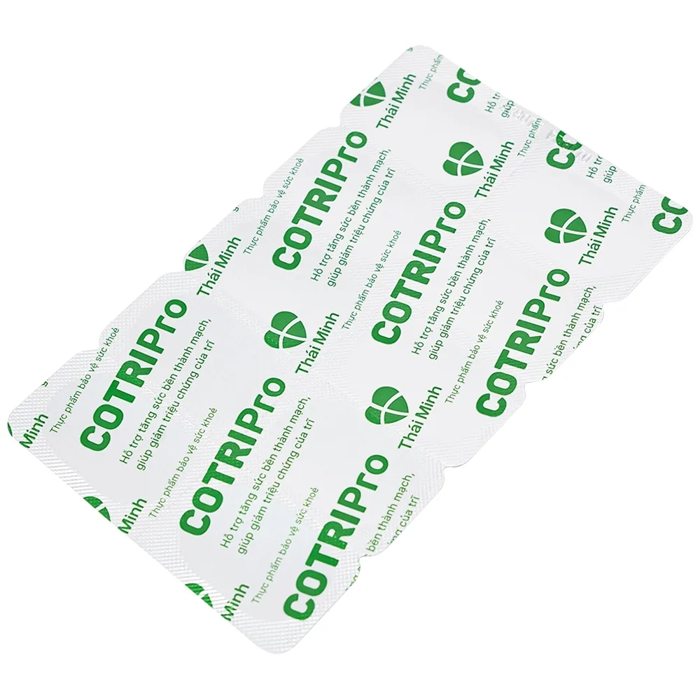 Hình ảnh Viên uống Cotripro Thái Minh hỗ trợ tăng sức bền thành mạch, giảm triệu chứng của trĩ (2 vỉ x 10 viên)
